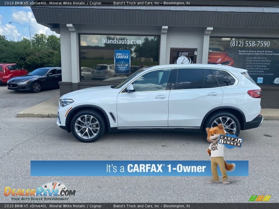 2019 BMW X5 xDrive40i Mineral White Metallic / Cognac Photo #10