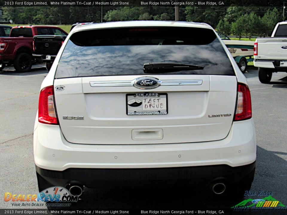 2013 Ford Edge Limited White Platinum Tri-Coat / Medium Light Stone Photo #4