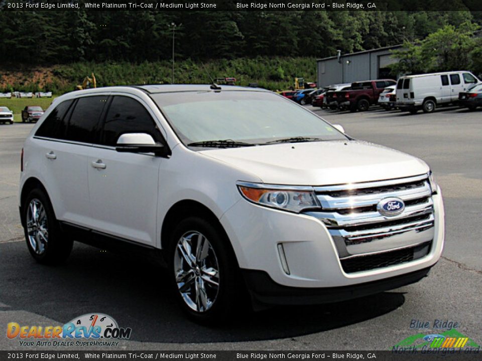 2013 Ford Edge Limited White Platinum Tri-Coat / Medium Light Stone Photo #7