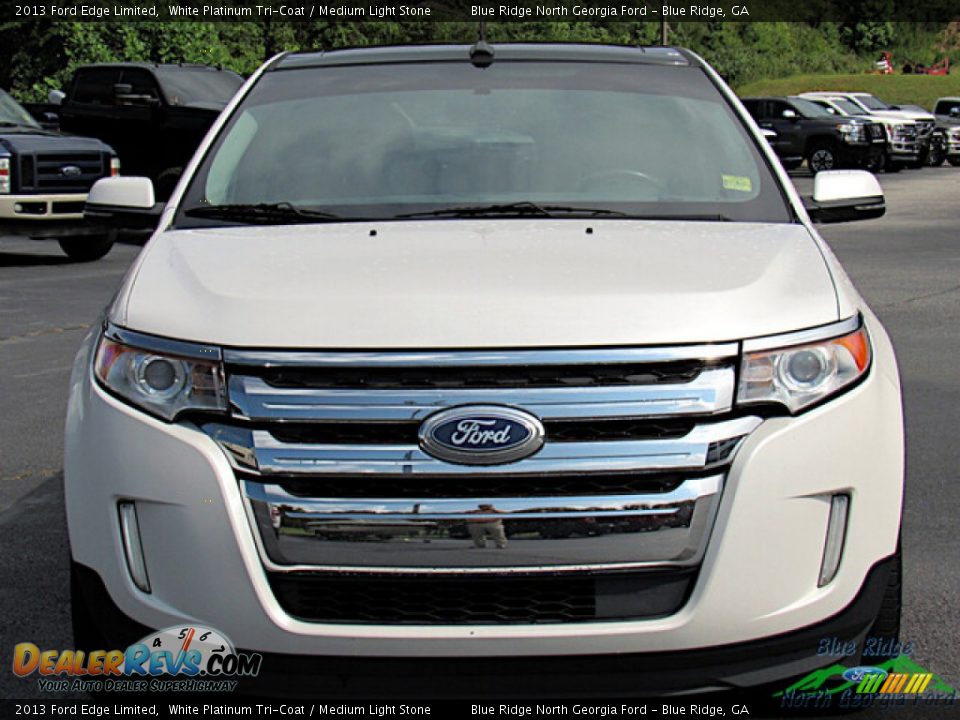 2013 Ford Edge Limited White Platinum Tri-Coat / Medium Light Stone Photo #8