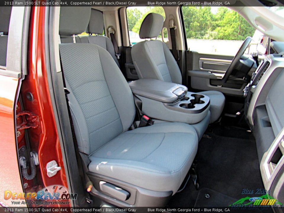 Black/Diesel Gray Interior - 2013 Ram 1500 SLT Quad Cab 4x4 Photo #12