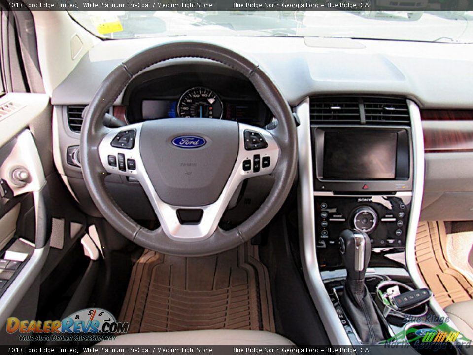 2013 Ford Edge Limited White Platinum Tri-Coat / Medium Light Stone Photo #15