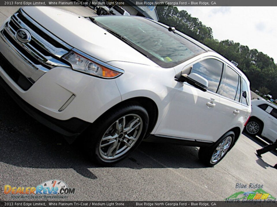 2013 Ford Edge Limited White Platinum Tri-Coat / Medium Light Stone Photo #27