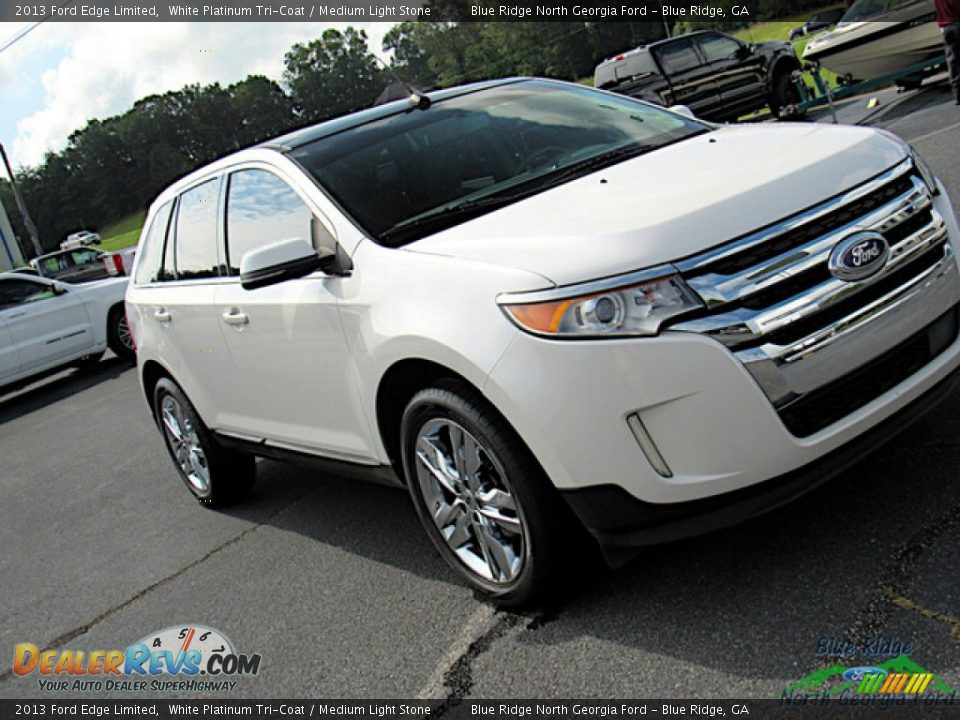 2013 Ford Edge Limited White Platinum Tri-Coat / Medium Light Stone Photo #28