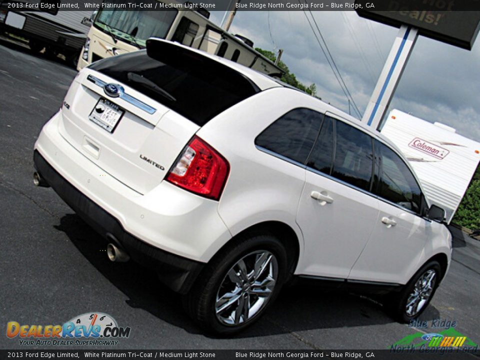 2013 Ford Edge Limited White Platinum Tri-Coat / Medium Light Stone Photo #29