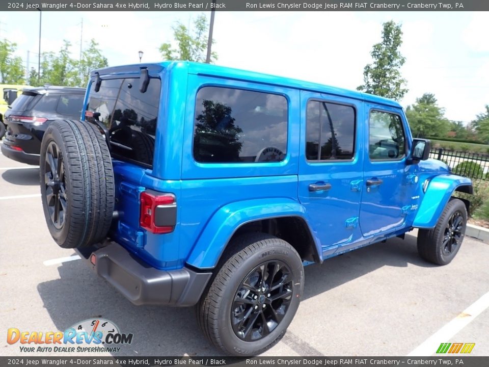 2024 Jeep Wrangler 4-Door Sahara 4xe Hybrid Hydro Blue Pearl / Black Photo #5