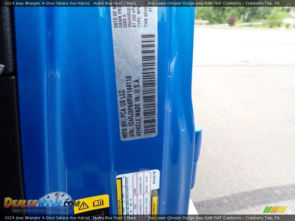 2024 Jeep Wrangler 4-Door Sahara 4xe Hybrid Hydro Blue Pearl / Black Photo #20