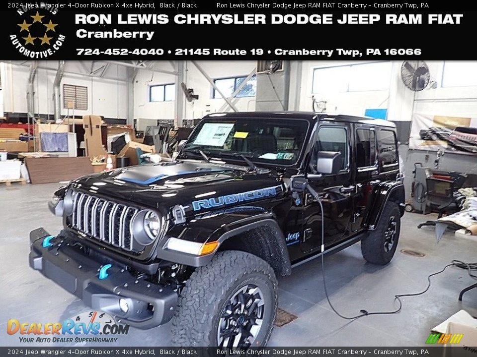 2024 Jeep Wrangler 4-Door Rubicon X 4xe Hybrid Black / Black Photo #1