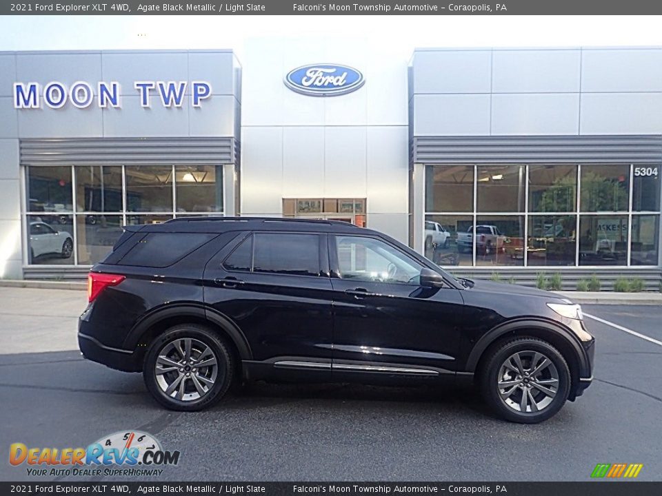 2021 Ford Explorer XLT 4WD Agate Black Metallic / Light Slate Photo #1