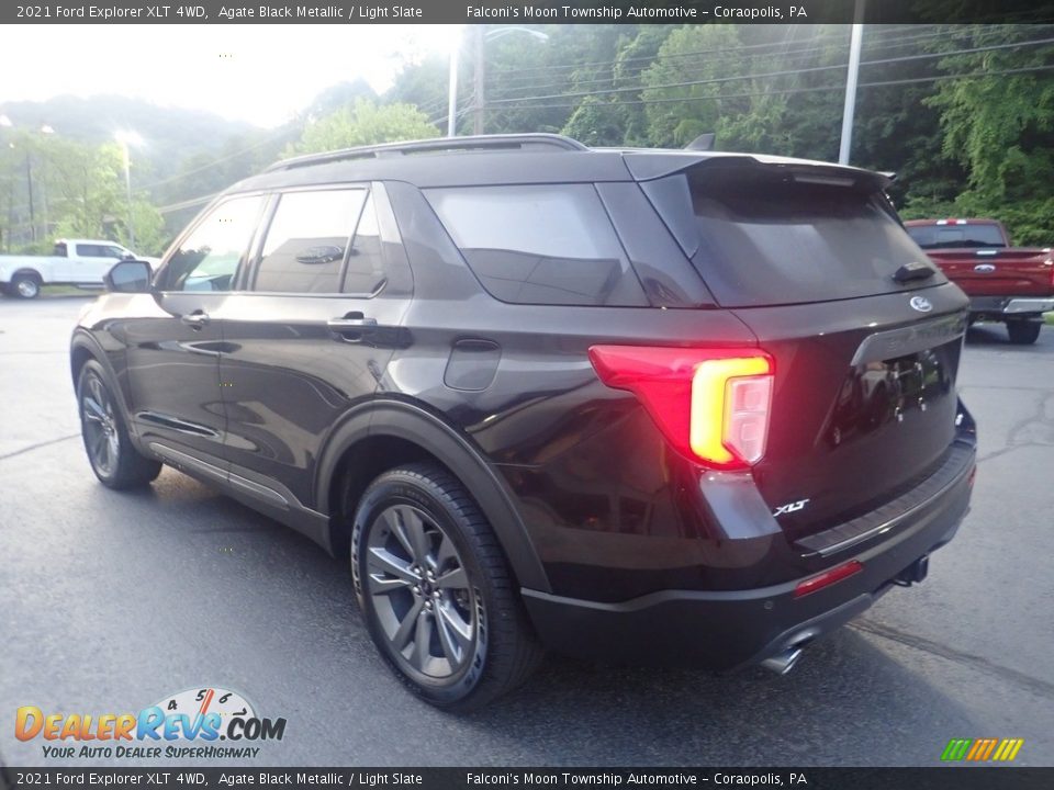 2021 Ford Explorer XLT 4WD Agate Black Metallic / Light Slate Photo #5