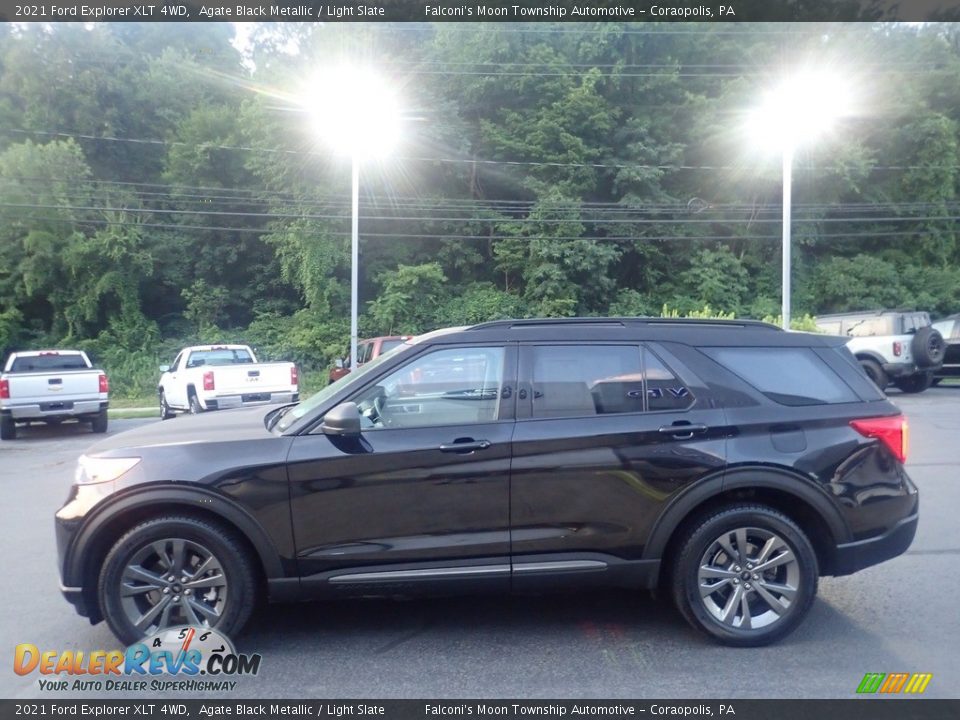 2021 Ford Explorer XLT 4WD Agate Black Metallic / Light Slate Photo #6