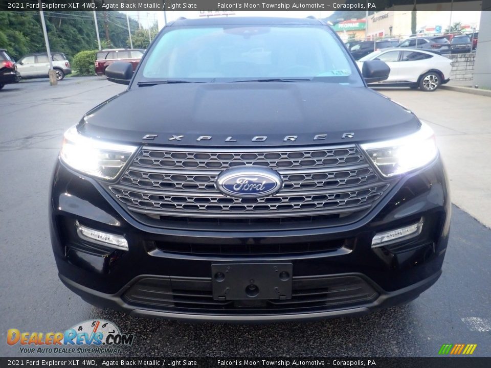 2021 Ford Explorer XLT 4WD Agate Black Metallic / Light Slate Photo #8