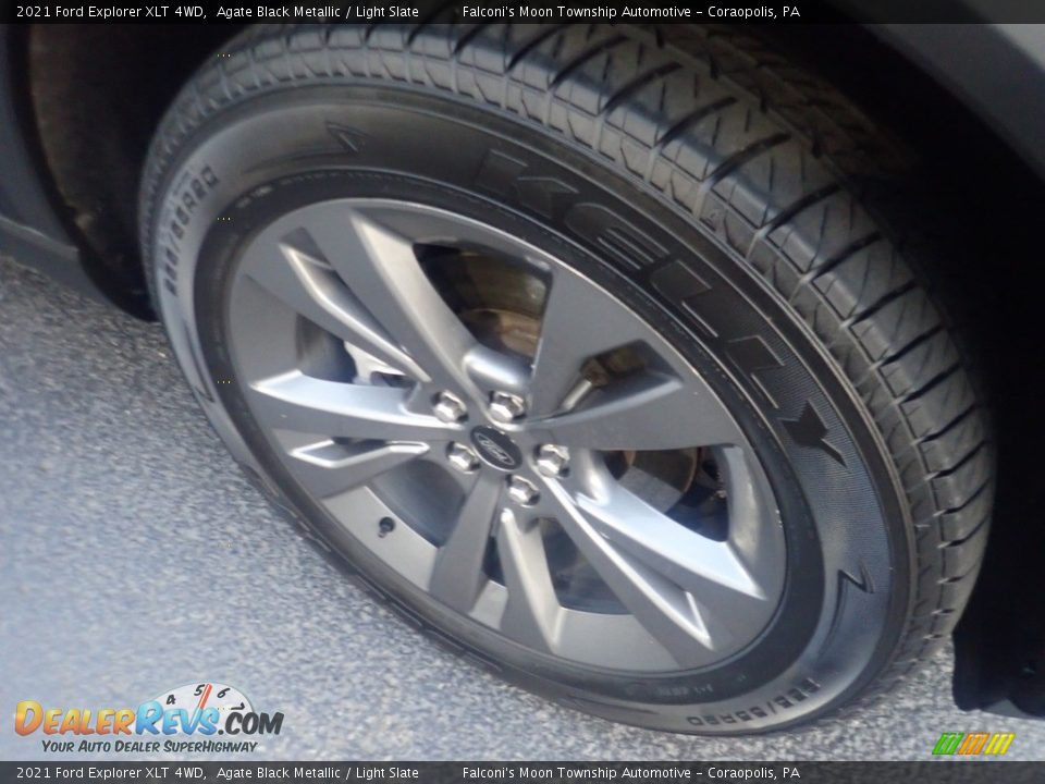 2021 Ford Explorer XLT 4WD Agate Black Metallic / Light Slate Photo #10