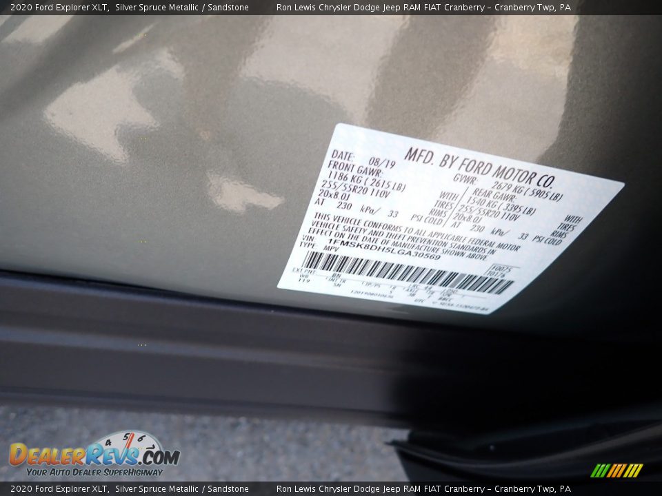 2020 Ford Explorer XLT Silver Spruce Metallic / Sandstone Photo #20