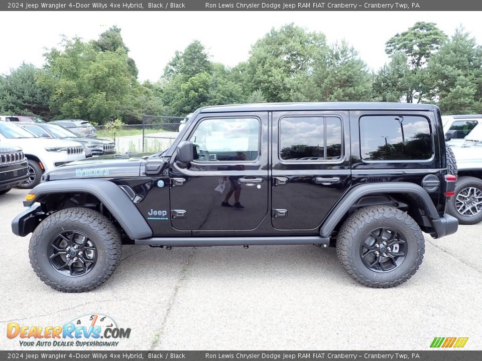 Black 2024 Jeep Wrangler 4-Door Willys 4xe Hybrid Photo #2