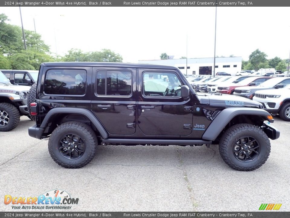 2024 Jeep Wrangler 4-Door Willys 4xe Hybrid Black / Black Photo #6