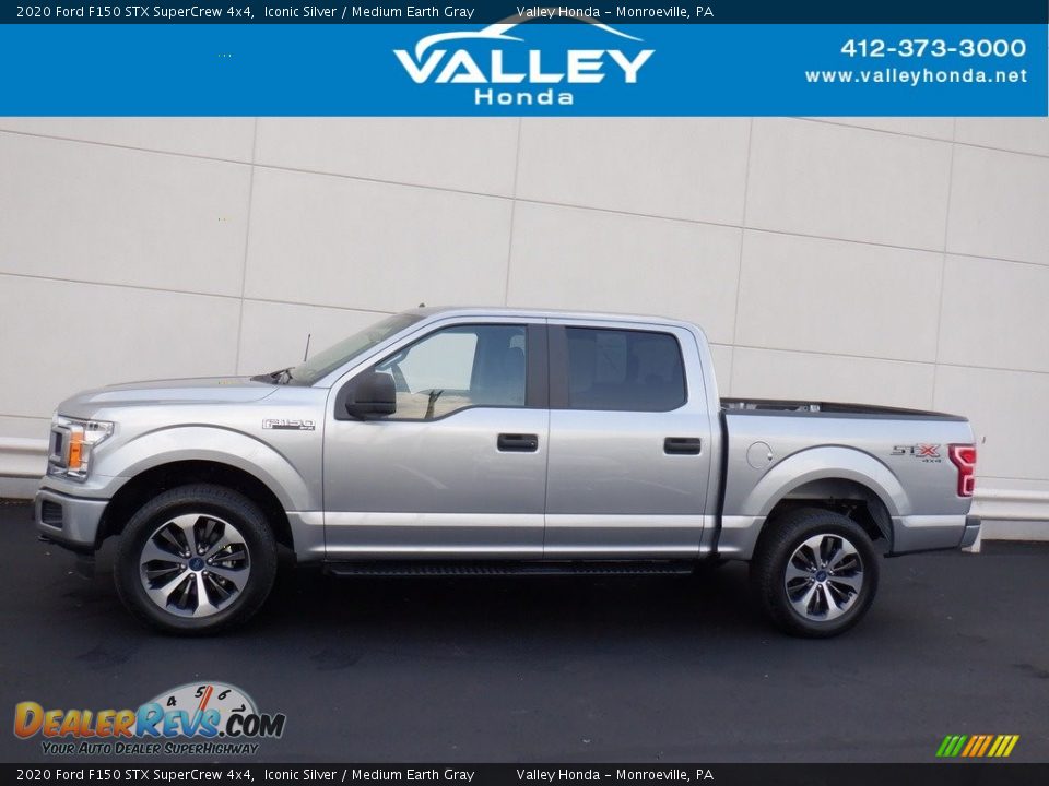 2020 Ford F150 STX SuperCrew 4x4 Iconic Silver / Medium Earth Gray Photo #2