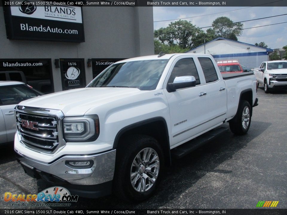 2016 GMC Sierra 1500 SLT Double Cab 4WD Summit White / Cocoa/Dune Photo #2