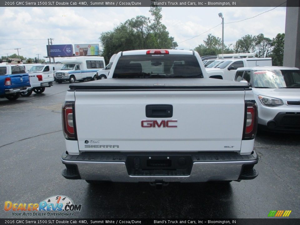 2016 GMC Sierra 1500 SLT Double Cab 4WD Summit White / Cocoa/Dune Photo #25