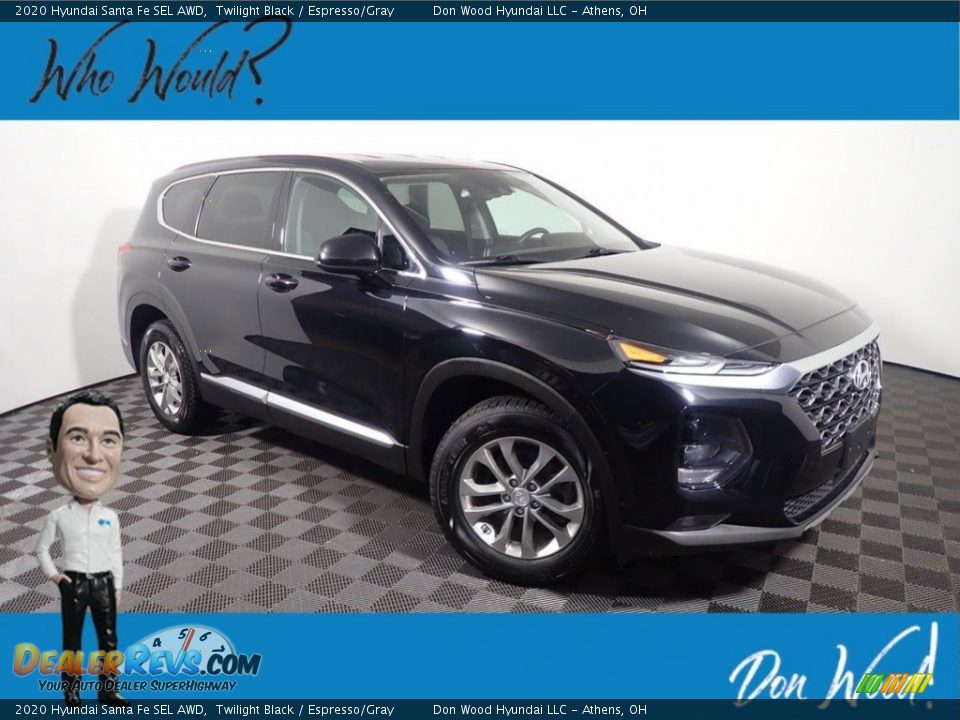 2020 Hyundai Santa Fe SEL AWD Twilight Black / Espresso/Gray Photo #1