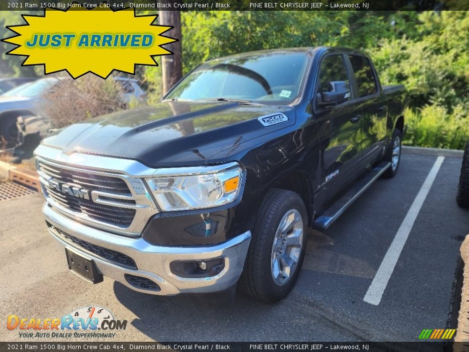 2021 Ram 1500 Big Horn Crew Cab 4x4 Diamond Black Crystal Pearl / Black Photo #1