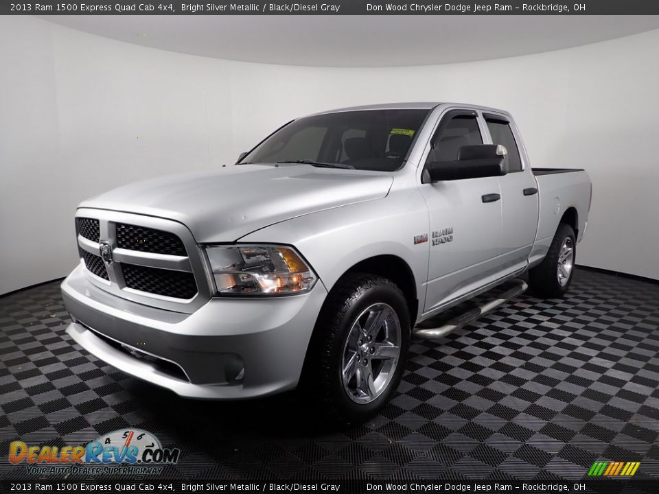 2013 Ram 1500 Express Quad Cab 4x4 Bright Silver Metallic / Black/Diesel Gray Photo #3