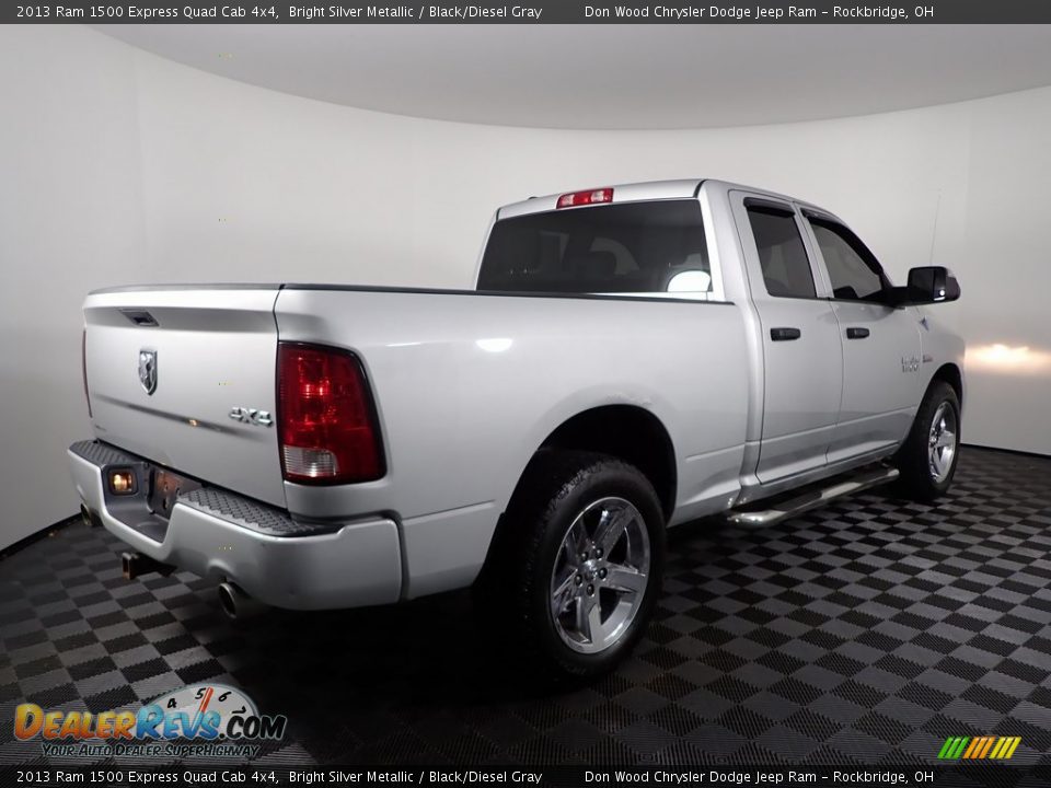 2013 Ram 1500 Express Quad Cab 4x4 Bright Silver Metallic / Black/Diesel Gray Photo #7