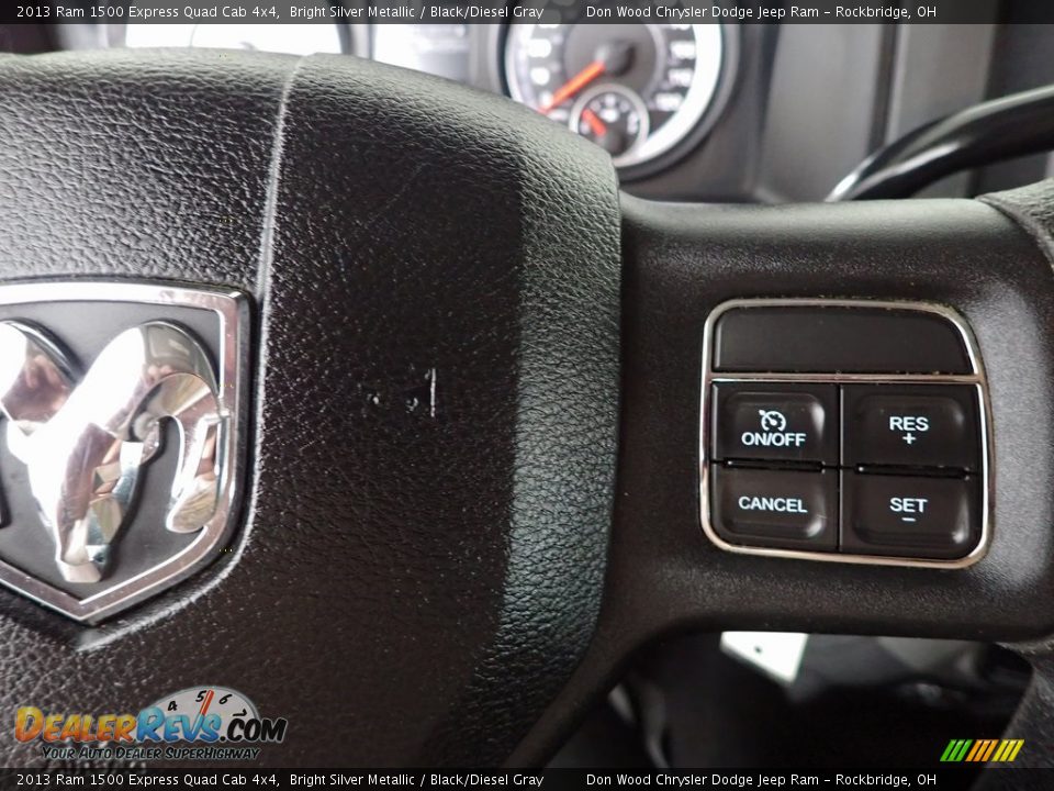 2013 Ram 1500 Express Quad Cab 4x4 Bright Silver Metallic / Black/Diesel Gray Photo #13