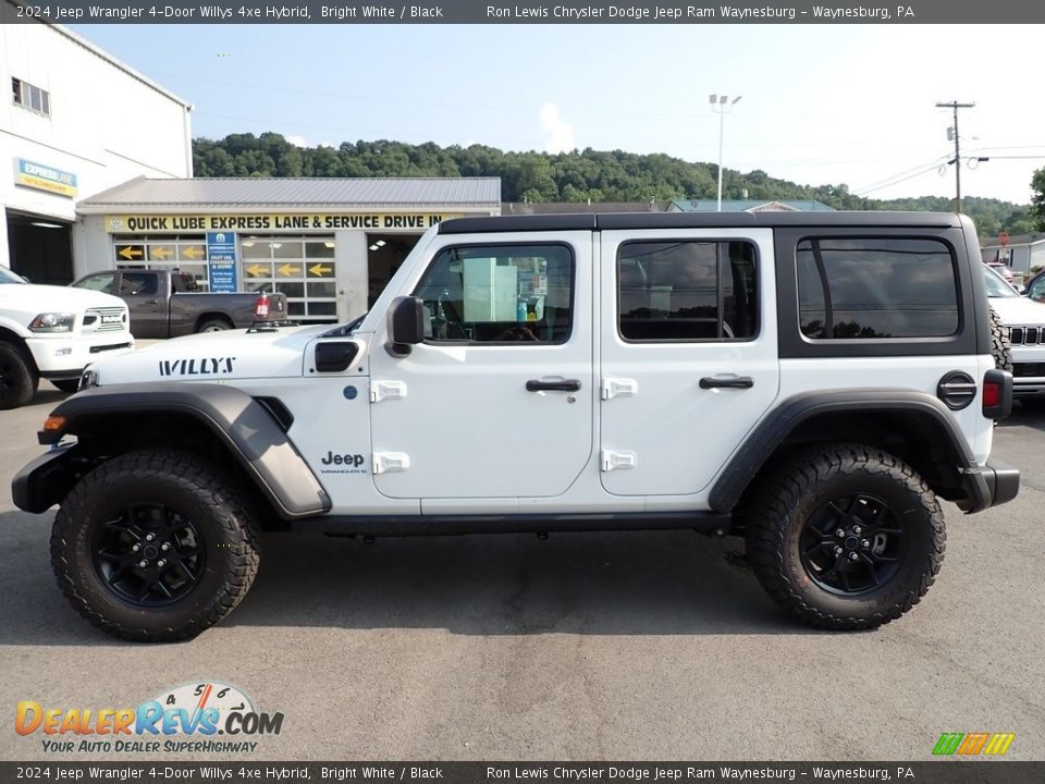 Bright White 2024 Jeep Wrangler 4-Door Willys 4xe Hybrid Photo #2