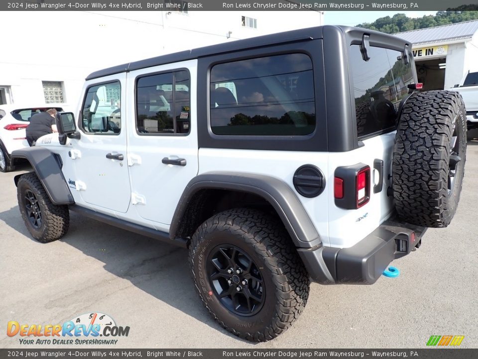 2024 Jeep Wrangler 4-Door Willys 4xe Hybrid Bright White / Black Photo #3