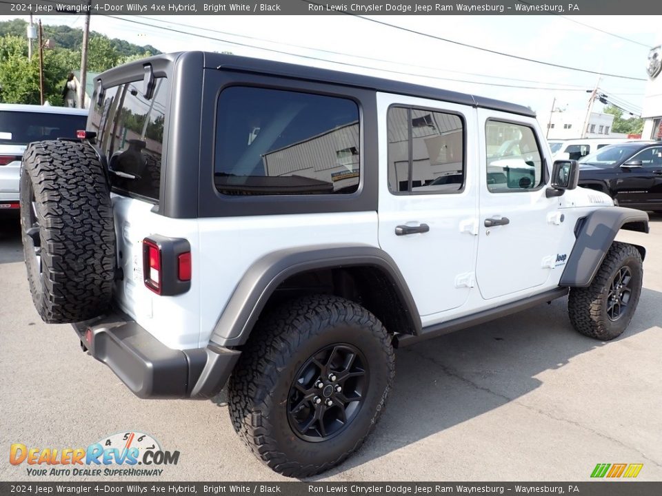 2024 Jeep Wrangler 4-Door Willys 4xe Hybrid Bright White / Black Photo #7