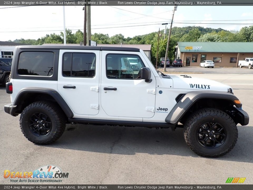 2024 Jeep Wrangler 4-Door Willys 4xe Hybrid Bright White / Black Photo #8