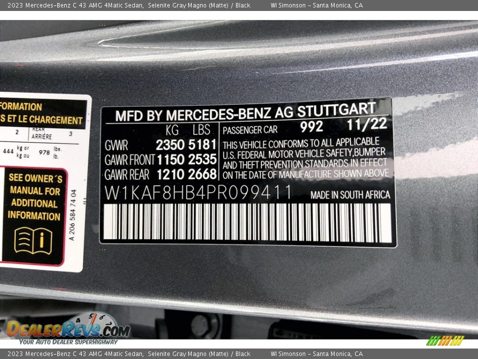 2023 Mercedes-Benz C 43 AMG 4Matic Sedan Selenite Gray Magno (Matte) / Black Photo #11