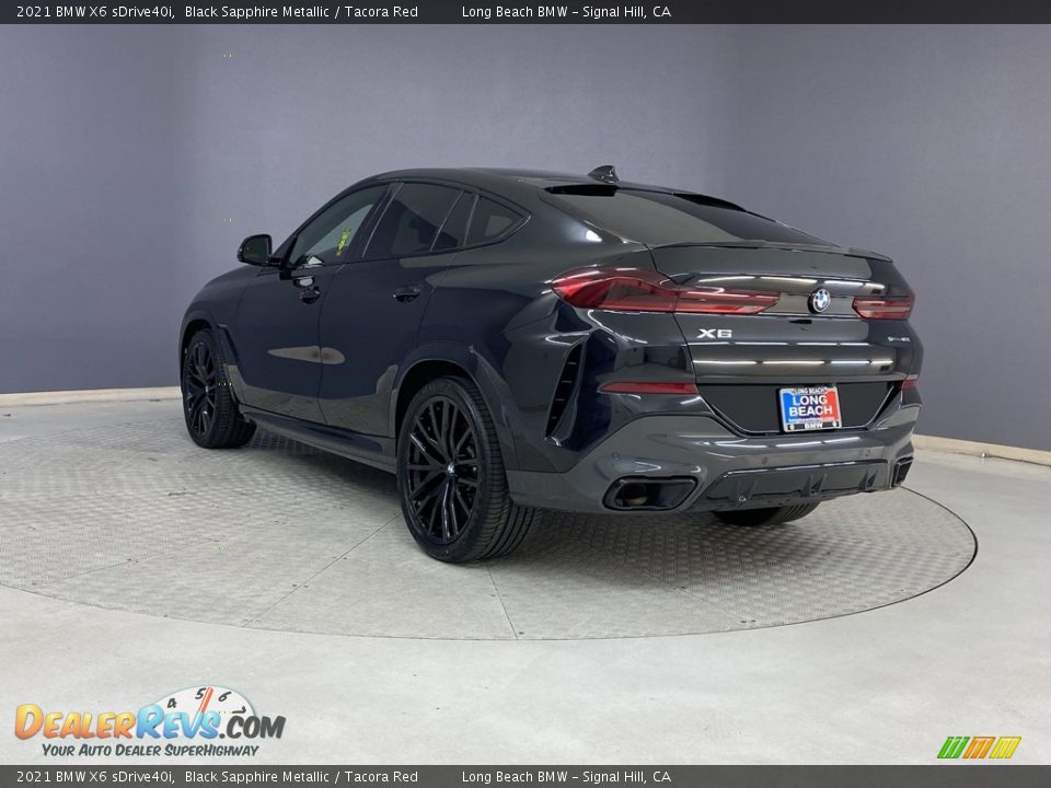 2021 BMW X6 sDrive40i Black Sapphire Metallic / Tacora Red Photo #3