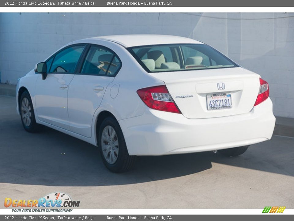 2012 Honda Civic LX Sedan Taffeta White / Beige Photo #2