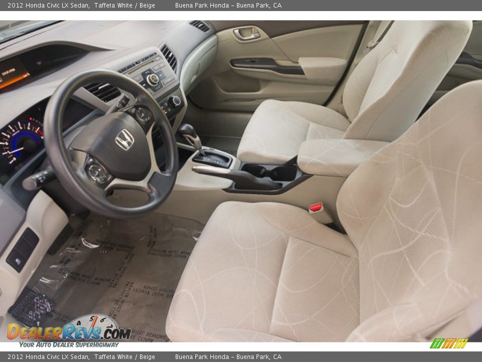2012 Honda Civic LX Sedan Taffeta White / Beige Photo #3
