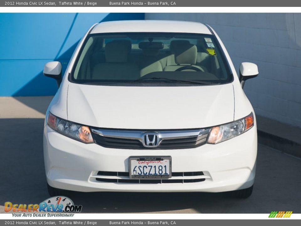 2012 Honda Civic LX Sedan Taffeta White / Beige Photo #7