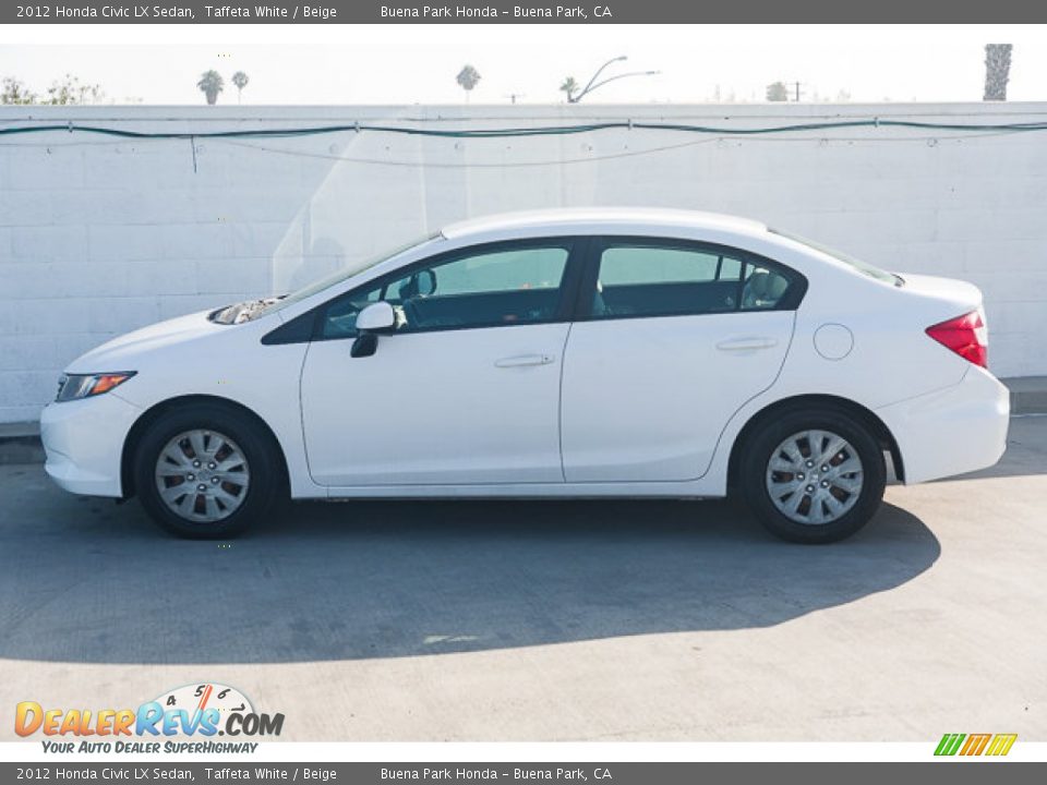 2012 Honda Civic LX Sedan Taffeta White / Beige Photo #10