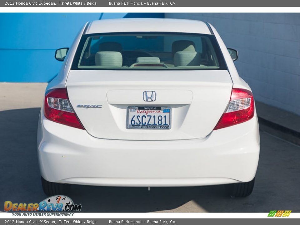 2012 Honda Civic LX Sedan Taffeta White / Beige Photo #11
