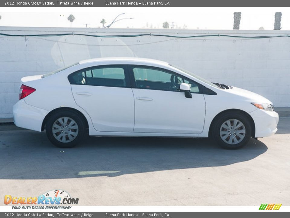 2012 Honda Civic LX Sedan Taffeta White / Beige Photo #14