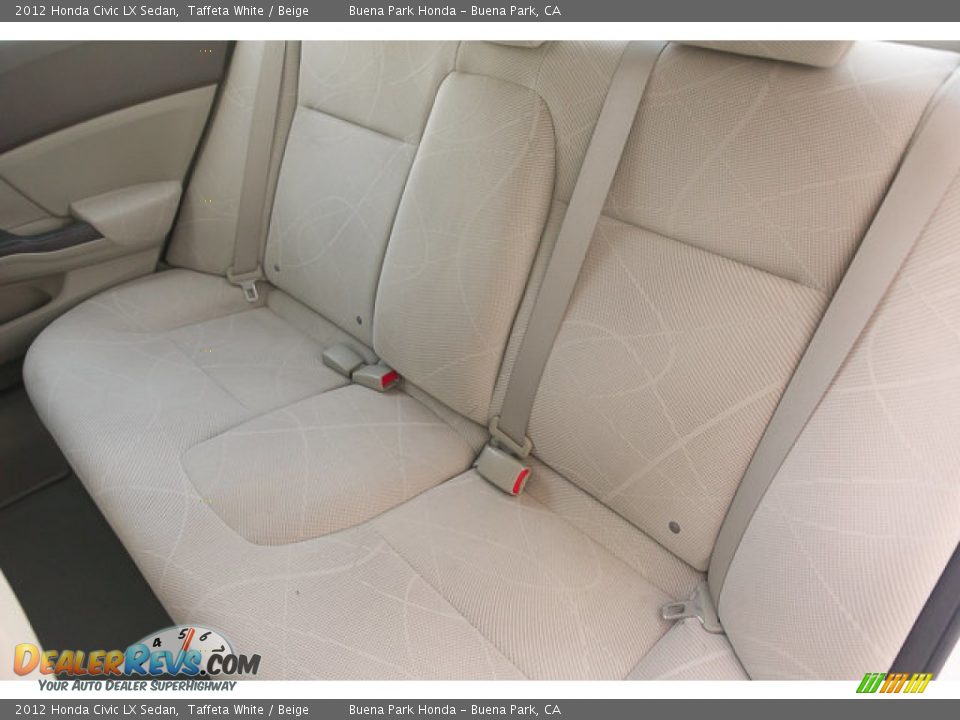 2012 Honda Civic LX Sedan Taffeta White / Beige Photo #20