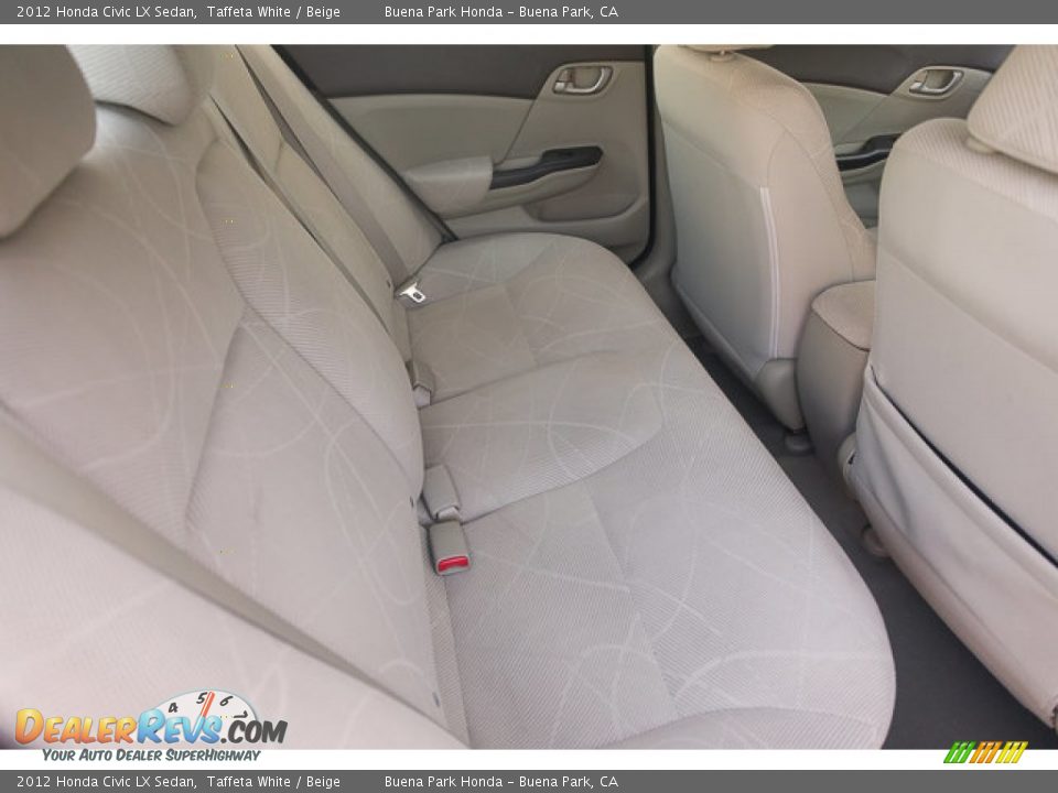 2012 Honda Civic LX Sedan Taffeta White / Beige Photo #21