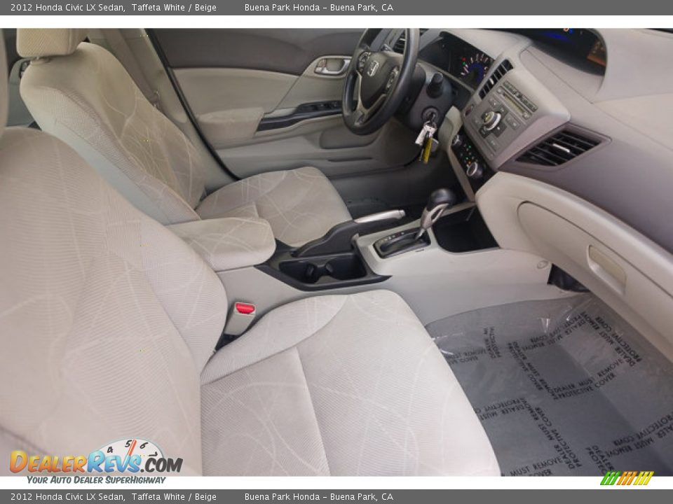 2012 Honda Civic LX Sedan Taffeta White / Beige Photo #23