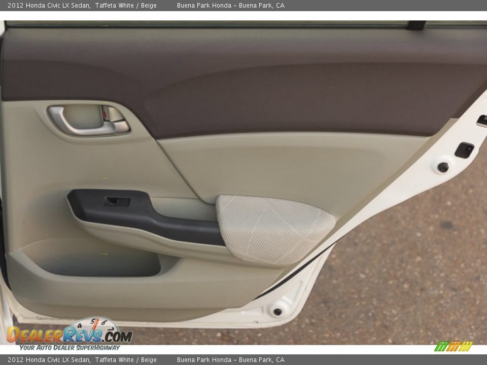 2012 Honda Civic LX Sedan Taffeta White / Beige Photo #30