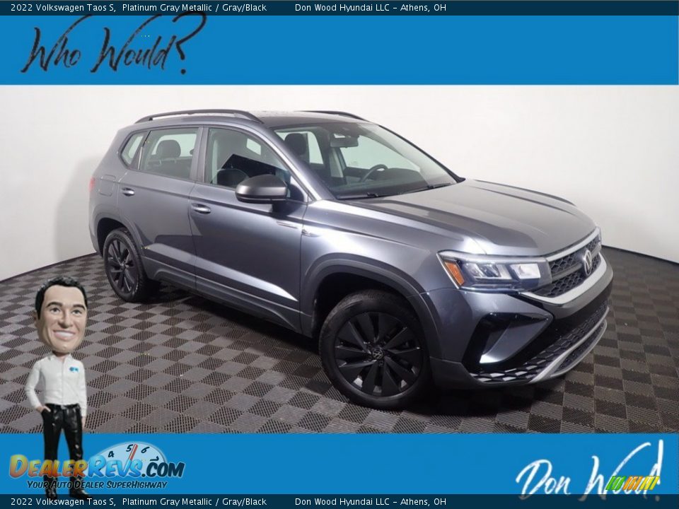 2022 Volkswagen Taos S Platinum Gray Metallic / Gray/Black Photo #1