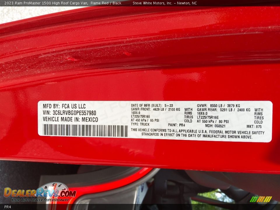 Ram Color Code PR4 Flame Red