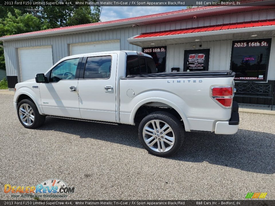 2013 Ford F150 Limited SuperCrew 4x4 White Platinum Metallic Tri-Coat / FX Sport Appearance Black/Red Photo #2