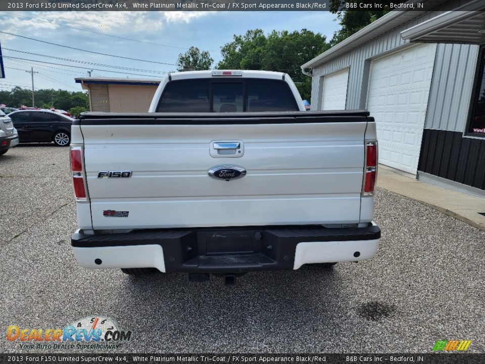 2013 Ford F150 Limited SuperCrew 4x4 White Platinum Metallic Tri-Coat / FX Sport Appearance Black/Red Photo #4