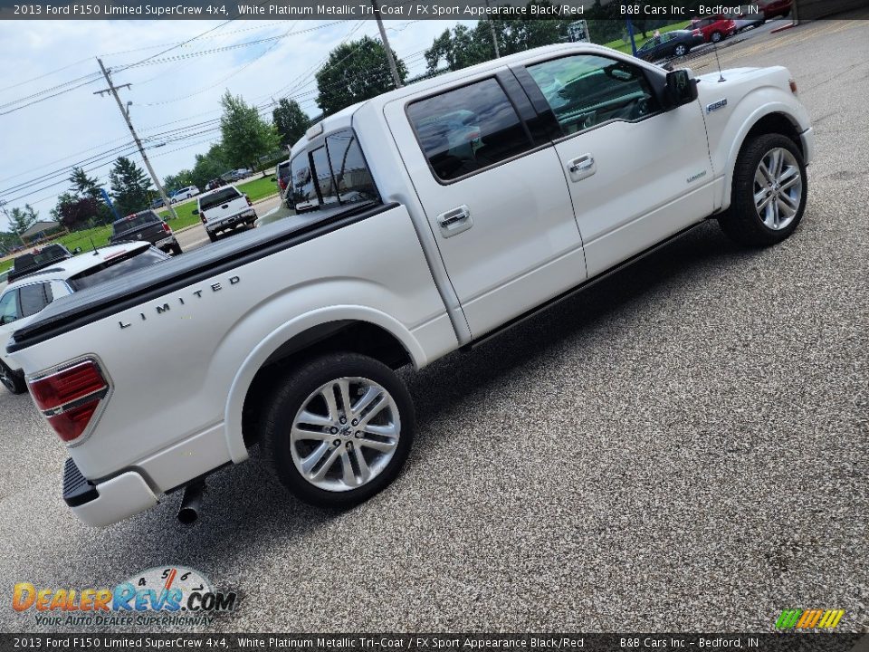 2013 Ford F150 Limited SuperCrew 4x4 White Platinum Metallic Tri-Coat / FX Sport Appearance Black/Red Photo #6