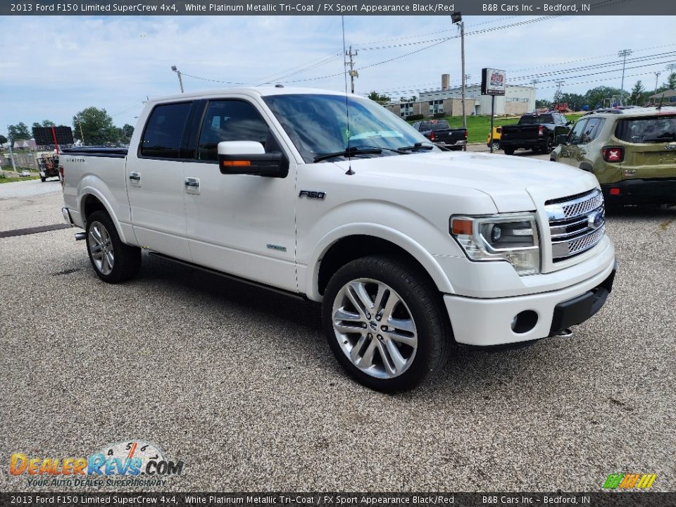 2013 Ford F150 Limited SuperCrew 4x4 White Platinum Metallic Tri-Coat / FX Sport Appearance Black/Red Photo #7